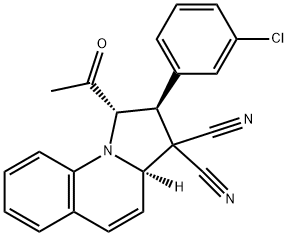 1-acetyl-2-(3-chlorophenyl)-1,2-dihydropyrrolo[1,2-a]quinoline-3,3(3aH)-dicarbonitrile Structure