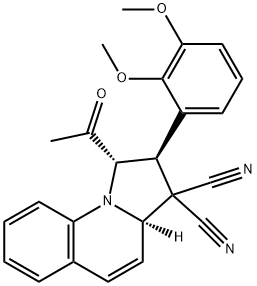 1-acetyl-2-(2,3-dimethoxyphenyl)-1,2-dihydropyrrolo[1,2-a]quinoline-3,3(3aH)-dicarbonitrile Structure