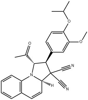 1-acetyl-2-(4-isopropoxy-3-methoxyphenyl)-1,2-dihydropyrrolo[1,2-a]quinoline-3,3(3aH)-dicarbonitrile 구조식 이미지