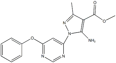 methyl 5-amino-3-methyl-1-(6-phenoxy-4-pyrimidinyl)-1H-pyrazole-4-carboxylate Structure