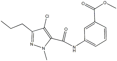 methyl 3-{[(4-chloro-1-methyl-3-propyl-1H-pyrazol-5-yl)carbonyl]amino}benzoate Structure