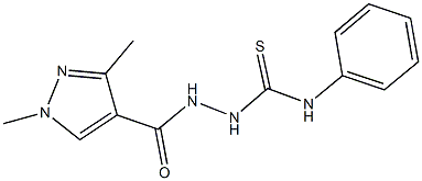 2-[(1,3-dimethyl-1H-pyrazol-4-yl)carbonyl]-N-phenylhydrazinecarbothioamide Structure