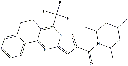 7-(trifluoromethyl)-10-[(2,4,6-trimethyl-1-piperidinyl)carbonyl]-5,6-dihydrobenzo[h]pyrazolo[5,1-b]quinazoline Structure
