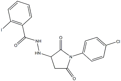 N'-[1-(4-chlorophenyl)-2,5-dioxo-3-pyrrolidinyl]-2-iodobenzohydrazide 구조식 이미지