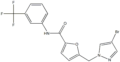 5-[(4-bromo-1H-pyrazol-1-yl)methyl]-N-[3-(trifluoromethyl)phenyl]-2-furamide 구조식 이미지