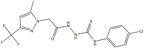 N-(4-chlorophenyl)-2-{[5-methyl-3-(trifluoromethyl)-1H-pyrazol-1-yl]acetyl}hydrazinecarbothioamide Structure