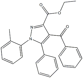 ethyl 4-benzoyl-1-(2-methylphenyl)-5-phenyl-1H-pyrazole-3-carboxylate 구조식 이미지