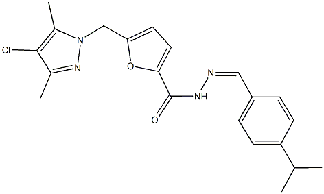 5-[(4-chloro-3,5-dimethyl-1H-pyrazol-1-yl)methyl]-N'-(4-isopropylbenzylidene)-2-furohydrazide Structure