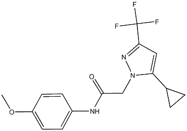 2-[5-cyclopropyl-3-(trifluoromethyl)-1H-pyrazol-1-yl]-N-(4-methoxyphenyl)acetamide Structure