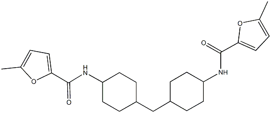 5-methyl-N-[4-({4-[(5-methyl-2-furoyl)amino]cyclohexyl}methyl)cyclohexyl]-2-furamide 구조식 이미지