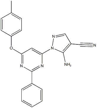 5-amino-1-[6-(4-methylphenoxy)-2-phenyl-4-pyrimidinyl]-1H-pyrazole-4-carbonitrile Structure