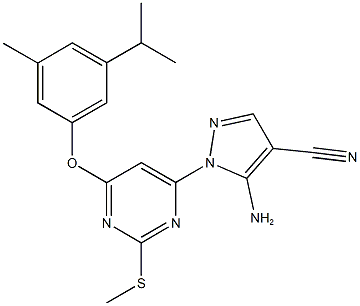 5-amino-1-[6-(3-isopropyl-5-methylphenoxy)-2-(methylsulfanyl)-4-pyrimidinyl]-1H-pyrazole-4-carbonitrile Structure