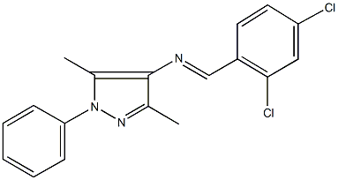 N-(2,4-dichlorobenzylidene)-N-(3,5-dimethyl-1-phenyl-1H-pyrazol-4-yl)amine 구조식 이미지