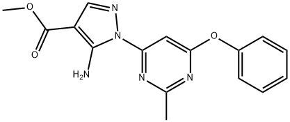 methyl 5-amino-1-(2-methyl-6-phenoxy-4-pyrimidinyl)-1H-pyrazole-4-carboxylate Structure