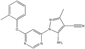 5-amino-3-methyl-1-[6-(2-methylphenoxy)-4-pyrimidinyl]-1H-pyrazole-4-carbonitrile Structure