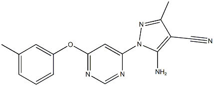 5-amino-3-methyl-1-[6-(3-methylphenoxy)-4-pyrimidinyl]-1H-pyrazole-4-carbonitrile 구조식 이미지