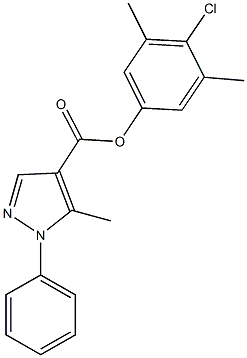 4-chloro-3,5-dimethylphenyl 5-methyl-1-phenyl-1H-pyrazole-4-carboxylate Structure