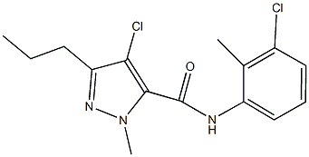 4-chloro-N-(3-chloro-2-methylphenyl)-1-methyl-3-propyl-1H-pyrazole-5-carboxamide Structure