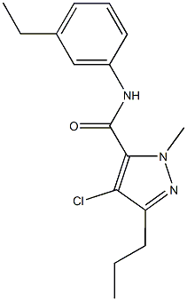 4-chloro-N-(3-ethylphenyl)-1-methyl-3-propyl-1H-pyrazole-5-carboxamide 구조식 이미지