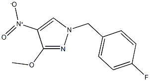 1-(4-fluorobenzyl)-4-nitro-3-methoxy-1H-pyrazole 구조식 이미지
