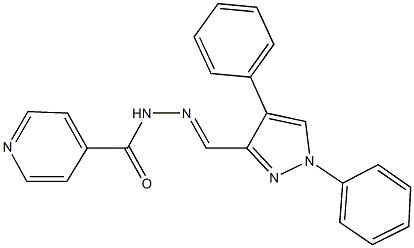 N'-[(1,4-diphenyl-1H-pyrazol-3-yl)methylene]isonicotinohydrazide 구조식 이미지