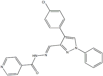 N'-{[4-(4-chlorophenyl)-1-phenyl-1H-pyrazol-3-yl]methylene}isonicotinohydrazide Structure