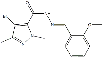 4-bromo-N'-(2-methoxybenzylidene)-1,3-dimethyl-1H-pyrazole-5-carbohydrazide 구조식 이미지