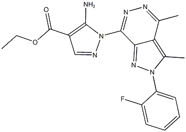 ethyl 5-amino-1-[2-(2-fluorophenyl)-3,4-dimethyl-2H-pyrazolo[3,4-d]pyridazin-7-yl]-1H-pyrazole-4-carboxylate Structure