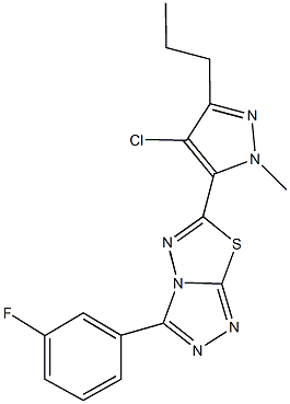 6-(4-chloro-1-methyl-3-propyl-1H-pyrazol-5-yl)-3-(3-fluorophenyl)[1,2,4]triazolo[3,4-b][1,3,4]thiadiazole Structure