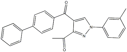 1-[4-([1,1'-biphenyl]-4-ylcarbonyl)-1-(3-methylphenyl)-1H-pyrazol-3-yl]ethanone Structure