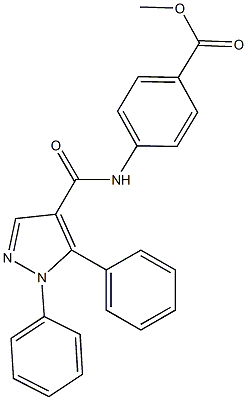 methyl 4-{[(1,5-diphenyl-1H-pyrazol-4-yl)carbonyl]amino}benzoate Structure