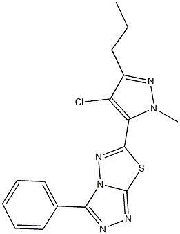 6-(4-chloro-1-methyl-3-propyl-1H-pyrazol-5-yl)-3-phenyl[1,2,4]triazolo[3,4-b][1,3,4]thiadiazole Structure