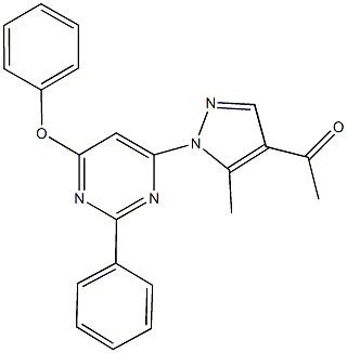 1-[5-methyl-1-(6-phenoxy-2-phenyl-4-pyrimidinyl)-1H-pyrazol-4-yl]ethanone Structure