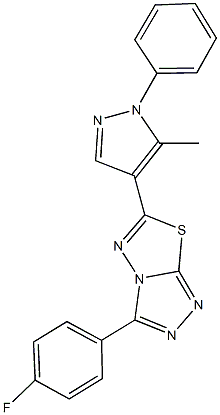 3-(4-fluorophenyl)-6-(5-methyl-1-phenyl-1H-pyrazol-4-yl)[1,2,4]triazolo[3,4-b][1,3,4]thiadiazole Structure