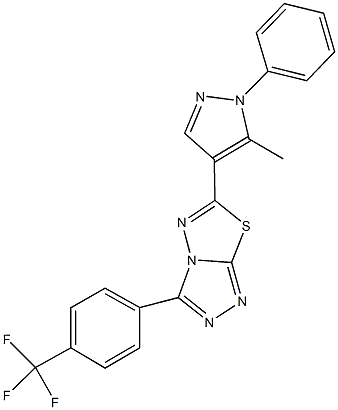 6-(5-methyl-1-phenyl-1H-pyrazol-4-yl)-3-[4-(trifluoromethyl)phenyl][1,2,4]triazolo[3,4-b][1,3,4]thiadiazole 구조식 이미지
