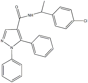 N-[1-(4-chlorophenyl)ethyl]-1,5-diphenyl-1H-pyrazole-4-carboxamide 구조식 이미지
