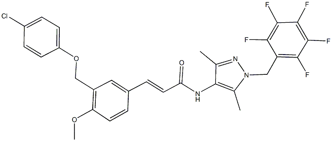 3-{3-[(4-chlorophenoxy)methyl]-4-methoxyphenyl}-N-[3,5-dimethyl-1-(2,3,4,5,6-pentafluorobenzyl)-1H-pyrazol-4-yl]acrylamide Structure