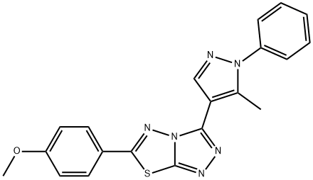 methyl 4-[3-(5-methyl-1-phenyl-1H-pyrazol-4-yl)[1,2,4]triazolo[3,4-b][1,3,4]thiadiazol-6-yl]phenyl ether Structure