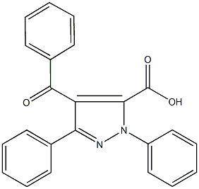 4-benzoyl-1,3-diphenyl-1H-pyrazole-5-carboxylic acid Structure