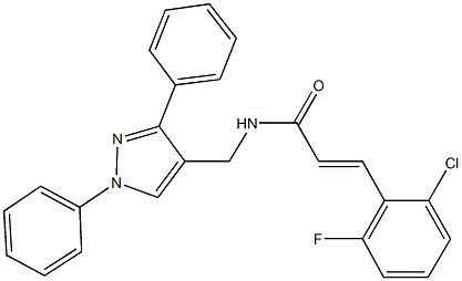 3-(2-chloro-6-fluorophenyl)-N-[(1,3-diphenyl-1H-pyrazol-4-yl)methyl]acrylamide Structure