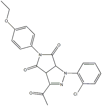 3-acetyl-1-(2-chlorophenyl)-5-(4-ethoxyphenyl)-3a,6a-dihydropyrrolo[3,4-c]pyrazole-4,6(1H,5H)-dione 구조식 이미지