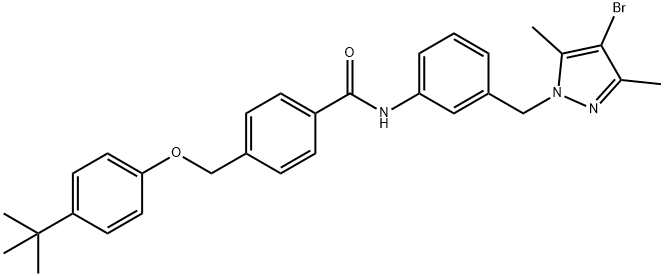 N-{3-[(4-bromo-3,5-dimethyl-1H-pyrazol-1-yl)methyl]phenyl}-4-[(4-tert-butylphenoxy)methyl]benzamide Structure