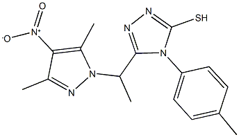 3-(1-{4-nitro-3,5-dimethyl-1H-pyrazol-1-yl}ethyl)-4-(4-methylphenyl)-5-sulfanyl-4H-1,2,4-triazole Structure