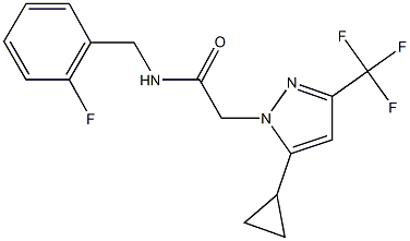 2-[5-cyclopropyl-3-(trifluoromethyl)-1H-pyrazol-1-yl]-N-(2-fluorobenzyl)acetamide 구조식 이미지