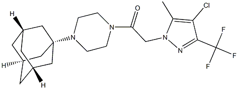 1-(1-adamantyl)-4-{[4-chloro-5-methyl-3-(trifluoromethyl)-1H-pyrazol-1-yl]acetyl}piperazine Structure