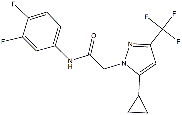 2-[5-cyclopropyl-3-(trifluoromethyl)-1H-pyrazol-1-yl]-N-(3,4-difluorophenyl)acetamide 구조식 이미지