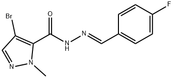 4-bromo-N'-(4-fluorobenzylidene)-1-methyl-1H-pyrazole-5-carbohydrazide 구조식 이미지