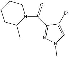 1-[(4-bromo-1-methyl-1H-pyrazol-3-yl)carbonyl]-2-methylpiperidine 구조식 이미지