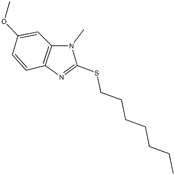 2-(heptylsulfanyl)-1-methyl-1H-benzimidazol-6-yl methyl ether 구조식 이미지