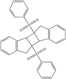 4c,9c-bis(phenylsulfonyl)-4b,4c,5,9b,9c,10-hexahydroindeno[1',2':3,4]cyclobuta[1,2-a]indene Structure